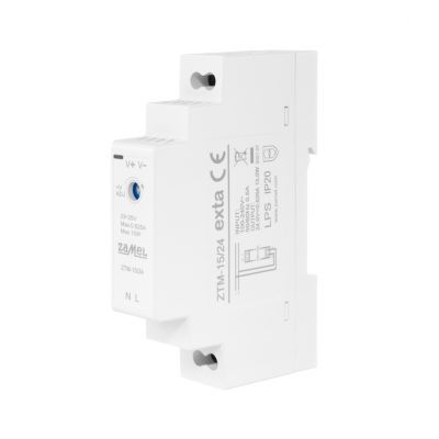 Zasilacz impulsowy montowany na szynie TH-35 (DIN) 15W 24V DC TYP: ZTM-15/24 ZAMEL (EXT10000280-WUN)